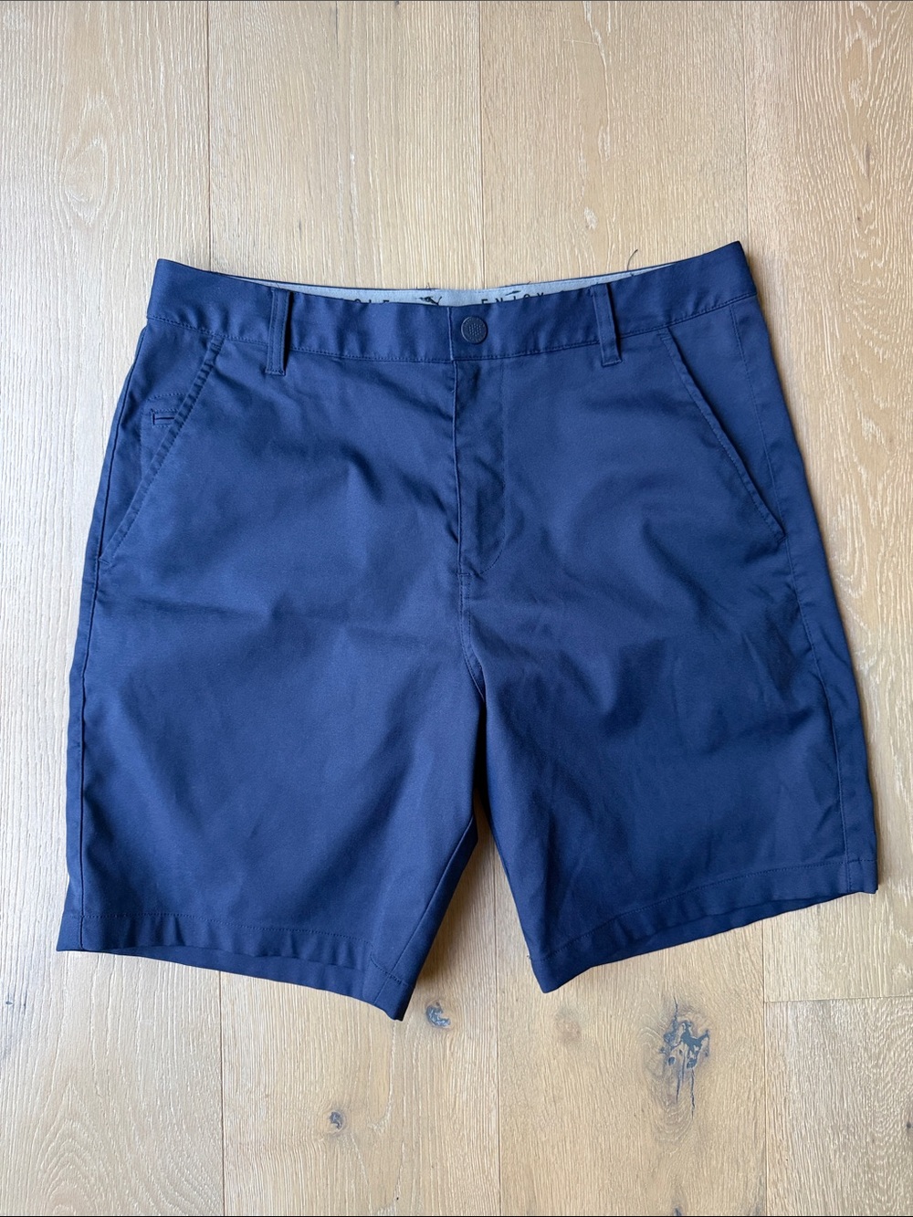 Puma Men's Navy Flat-Front Casual Shorts, Puma Golf Size 32